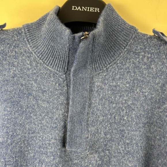 Banana Republic Men’s wool blend sweater blue Italian yarn size large - Picture 3 of 8